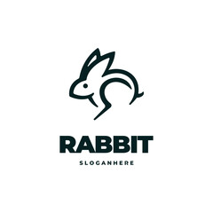 Rabbit carrot modern logo vector