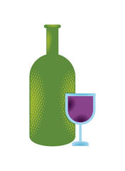 wine bottle and glass