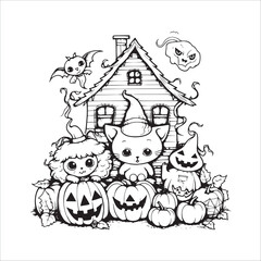 Cute Halloween Coloring Book For kids 1