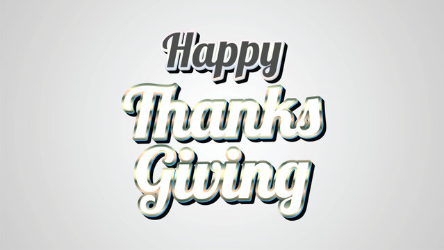 Happy thanksgiving 3d text effect eps vector file