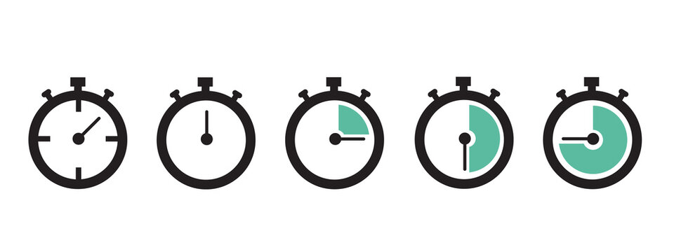 Stopwatch icon. Stopwatch icons set 