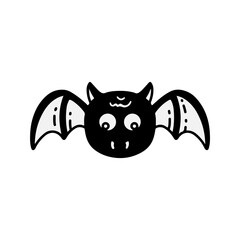 Bat Glyph Style in Design Icon