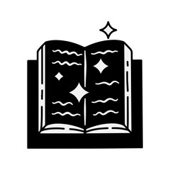 Magic Book Glyph Style in Design Icon