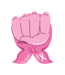 breast cancer awareness pink fist