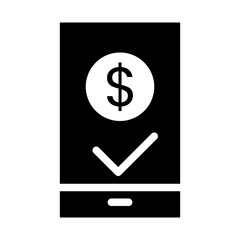 Payment Confirmation of grocery shopping solid icon