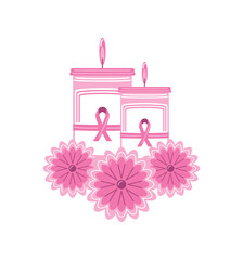 breast cancer awareness candles light