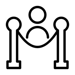 Queue Line of grocery shopping outline icon