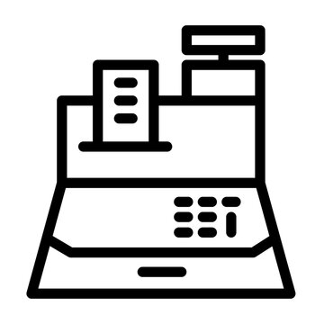 recommend clip art: Cash Register Manual of grocery shopping outline icon