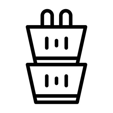 recommend clip art: Shopping Basket Stack of grocery shopping outline icon