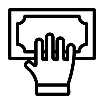 hand holding money black outline clip art preview
