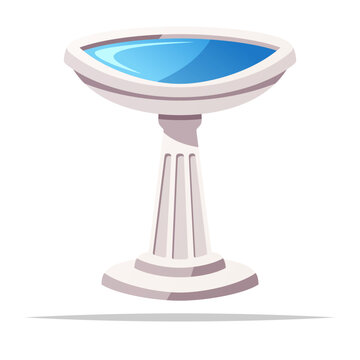 Bird bath bowl vector isolated illustration
