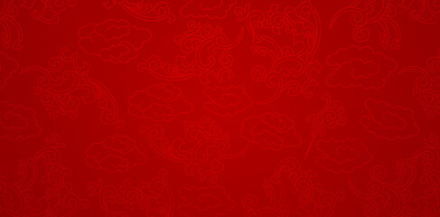 Chinese Ornaments Seamless pattern with red background for Presentations marketing, decks, ads, books covers, Digital interfaces, print design templates material, wedding invitation cards, advertising - obrazy, fototapety, plakaty