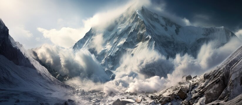 Himalayas Anapurna mountain experienced an avalanche