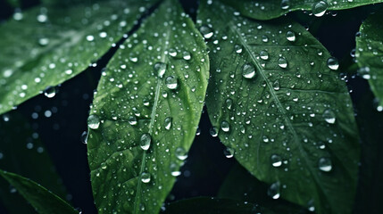 Water Dropplets on a Leaf, Rain on a Leaf