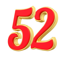 52 Red Gold Number