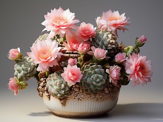 Digital Photo of Cacti in Pots 