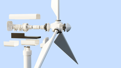 Wind Turbines component Windmill Energy electrical energy sky background