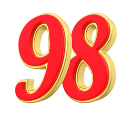 98 Red Gold Number