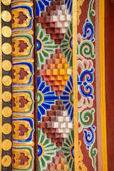 The walls decoration details in Da Zhao temple, Hohhot, Inner Mongolia, China.