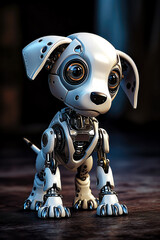 Cyber puppy waiting to play, generative ai