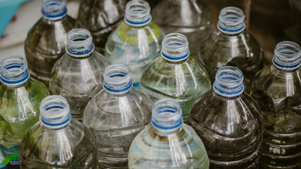 Used bottle trash, plastic recycling plastic waste bottles