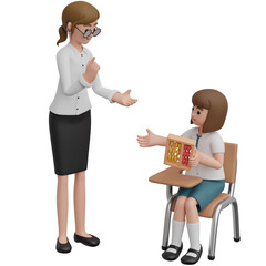 Obraz premium Student with Abacus 3D