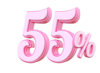55 Percent Discount Pink Number 3d
