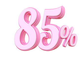85 Percent Discount Pink Number 3d