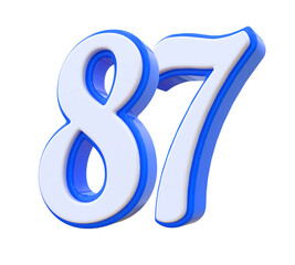 87 Blue number