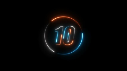 abstract colorful glowing neon countdown number illustration 4k   