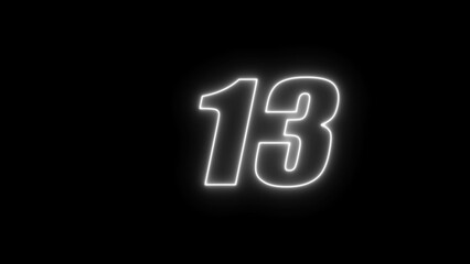 abstract glowing neon countdown timer number illustration  4k 