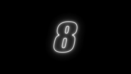 abstract glowing neon countdown timer number illustration  4k 
