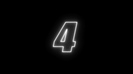 abstract glowing neon countdown timer number illustration  4k 