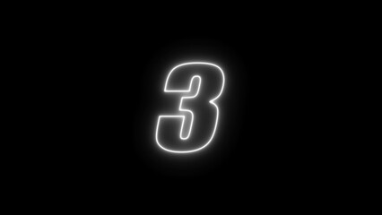 abstract glowing neon countdown timer number illustration  4k 