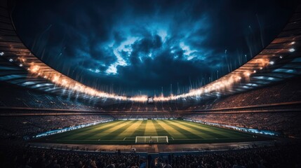 Fototapeta na wymiar Football stadium at Night.