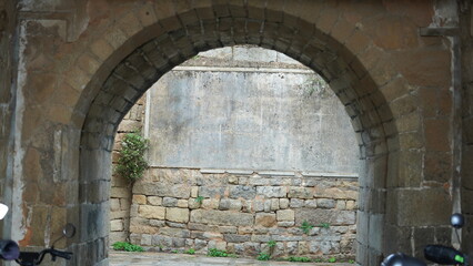 The Chinese old fisher village guarded by the stone built fortress wall