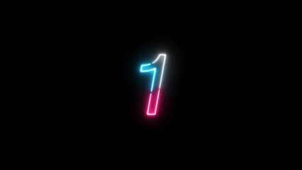 abstract colorful glowing neon countdown number illustration 4k   