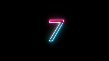 abstract glowing neon countdown timer number illustration 4k 