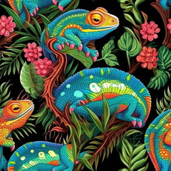 Seamless Pattern of chameleon