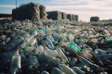 Obraz premium Piles of plastic bottles, Pollution concept. Garbage pile.