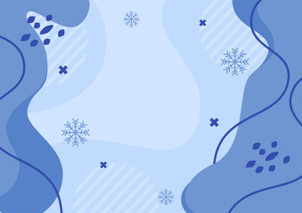 winter abstract wave background with snowflake decoration for banner design poster etc