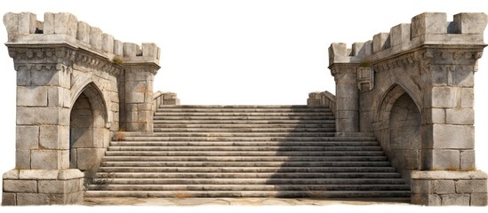 Entryway stairs leading to a castle - obrazy, fototapety, plakaty