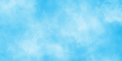 soft and lovely sky blue watercolor background with clouds, Sky clouds with brush painted blue watercolor texture,Aquarelle paint blue paper textured canvas perfect for presentation.