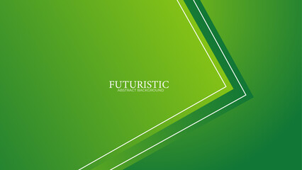 abstract green geometric banner background. Futuristic hi-technology concept. Horizontal banner template. Suit for cover, banner, brochure, corporate, poster, presentation, website