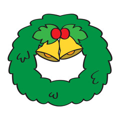 Christmas ornaments. Christmas wreath.