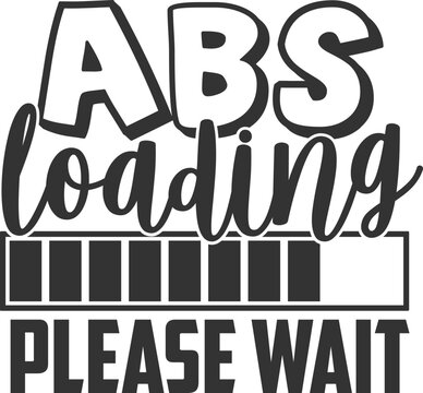 Abs Loading Please Wait - Gym Illustration