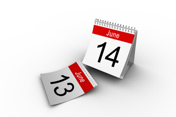 Digital png illustration of calendar with june cards on transparent background