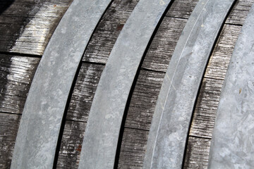 Close up of a wooden wine barrel