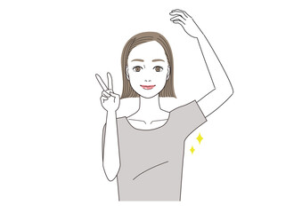 脇汗の悩みが解消して喜んでいる女性