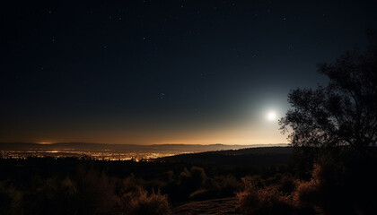 Fototapeta premium Night sky illuminated by the milky way, a breathtaking natural beauty generated by AI